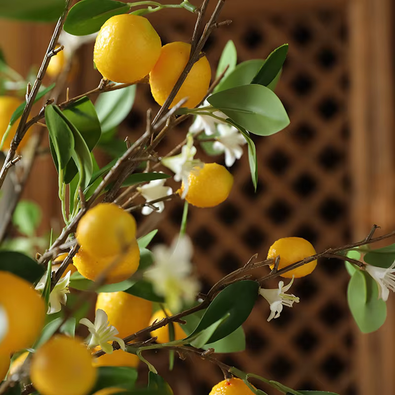 1 branche de citron artificielle avec fruits