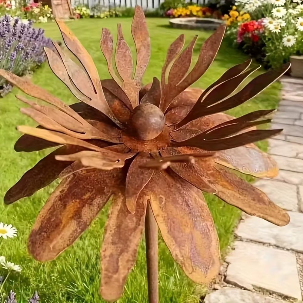 Piquet de jardin en fer rustique vintage