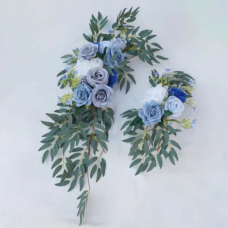 C8634 Haze série bleue fleur avec verdure signe de bienvenue
