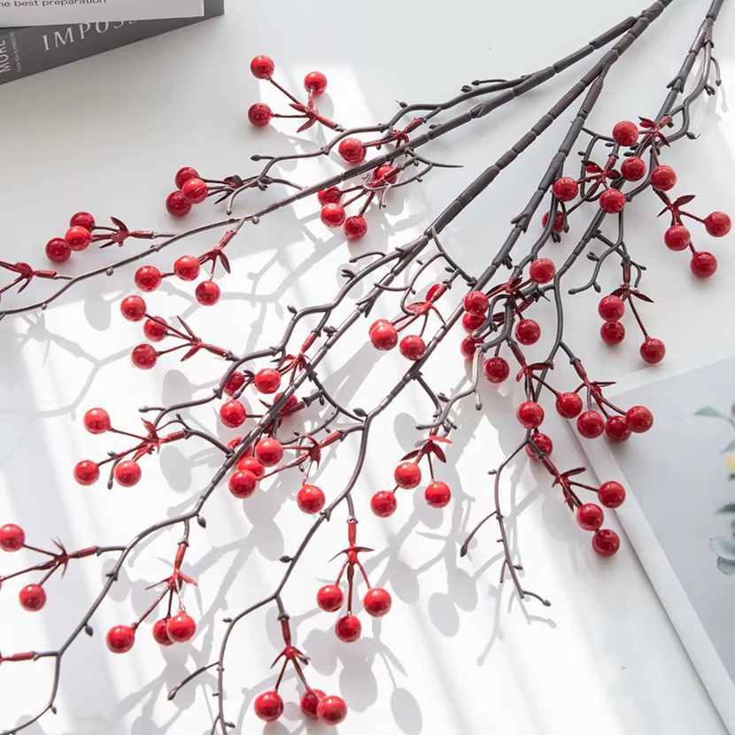 Plantes Artificielles Houx Petit Fruit Rouge