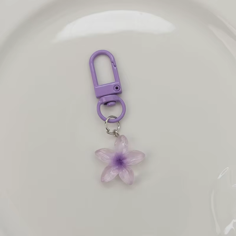 Porte-clés à fleurs mignons pour femmes, pendentif de sac en résine, bricolage, bijoux, décoration d'écouteurs, cadeau pour fille