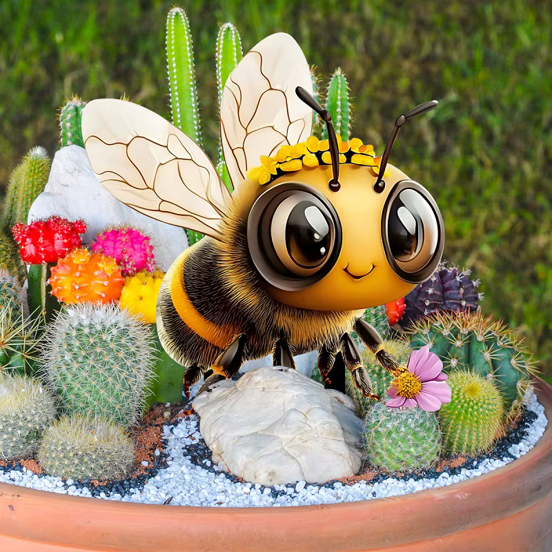 Plante en pot de jardin de dessin animé