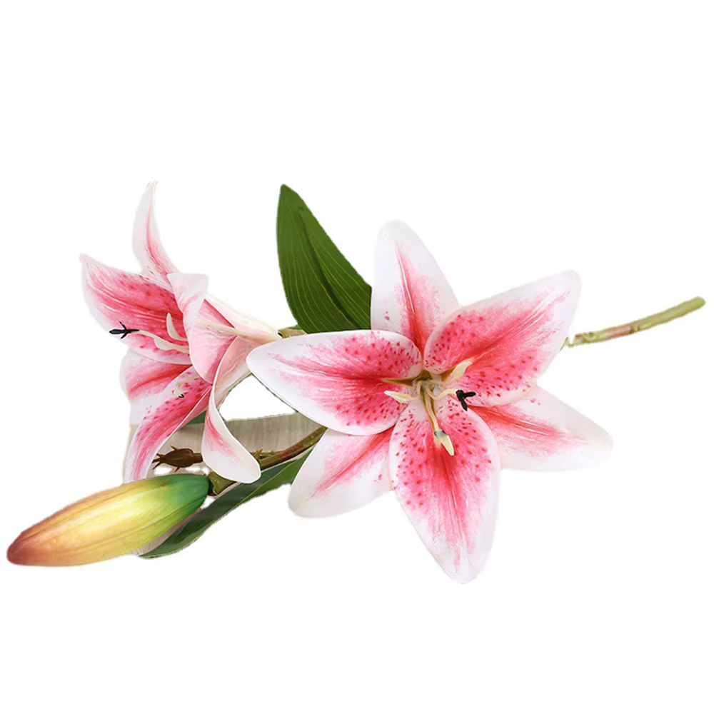 Fleurs artificielles, branche de lys au toucher réel
