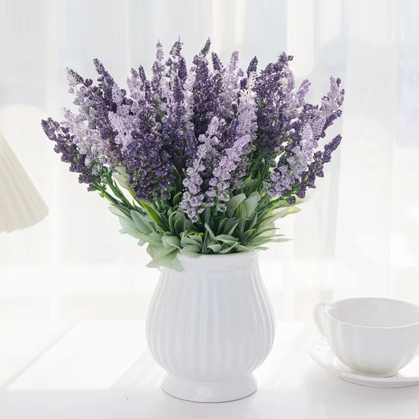 Fleurs artificielles plante lavande Festival saint valentin couronne de mariage maison extérieure cour jardin Vase Decora Bouquet de mariée bricolage cadeau