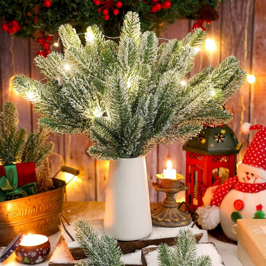 5Pcs Plantes Artificielles Pin Aiguille Maison Chambres En Plein Air Décor De Jardin Ornements De Mariage Noël Célébration Arbre Photographie Accessoires