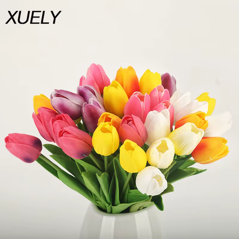 Bouquet de Tulipes Artificielles en PU pour la Décoration de la Maison