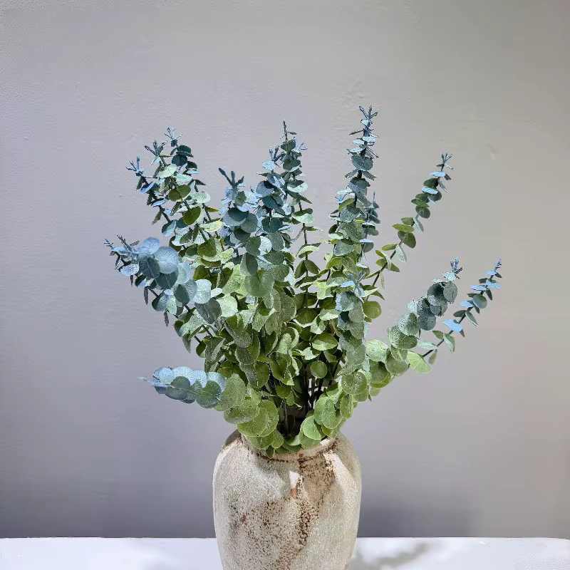 Lot de 5 bouquets d'eucalyptus artificiels en plastique
