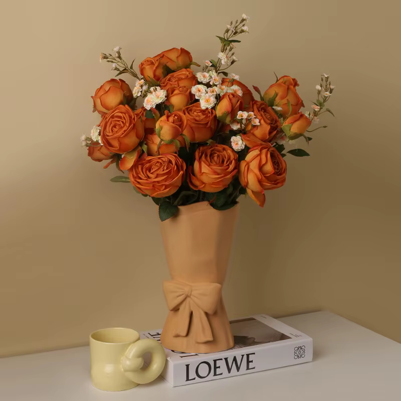 Rose artificielle en soie