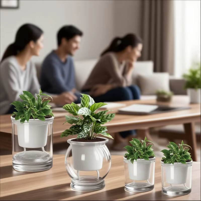 Pot de fleurs en résine blanche