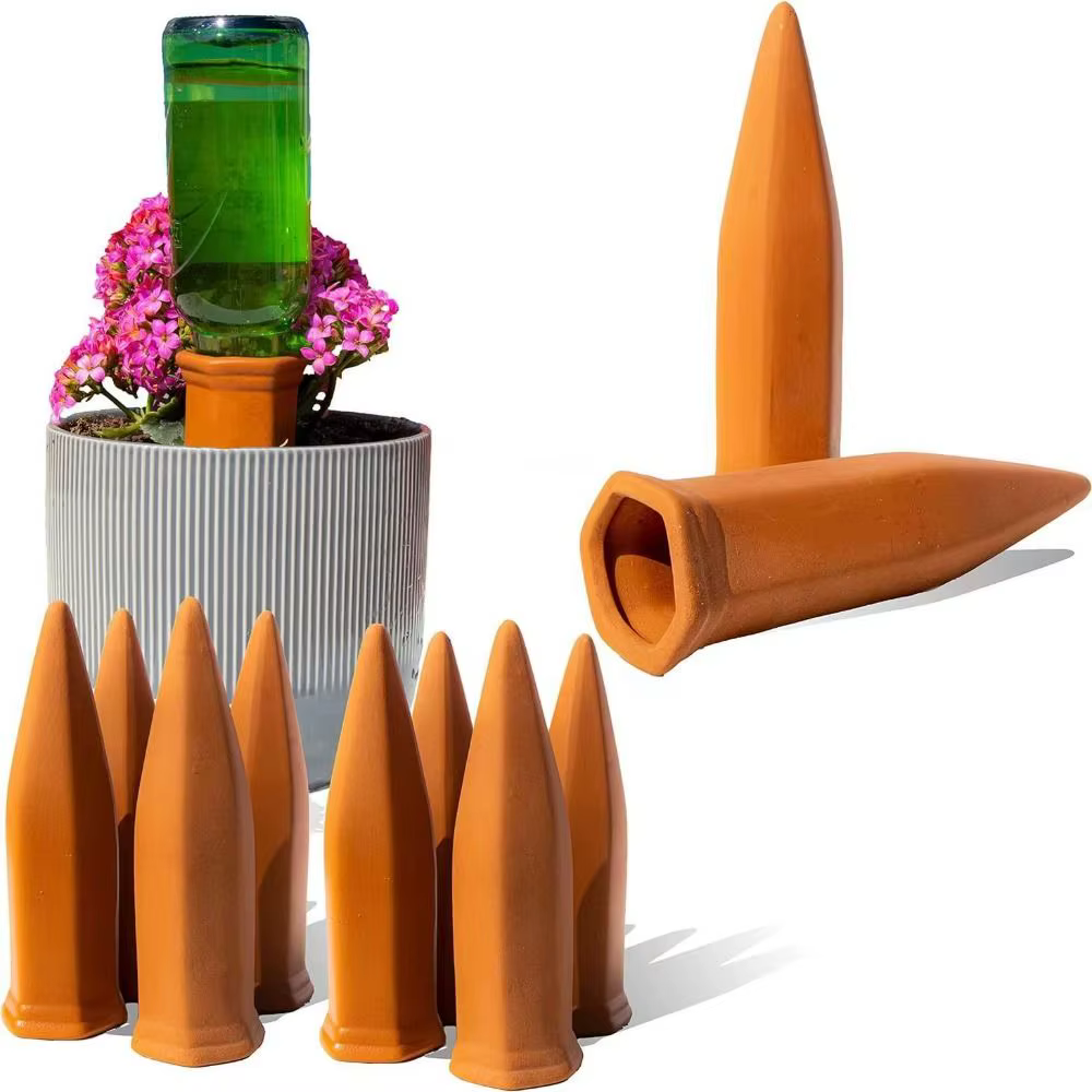 Piquets d'arrosage automatique hexagonaux en terre cuite pour plantes – Système d'irrigation goutte-à-goutte sans effort