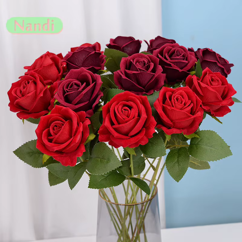 Rose artificielle en velours