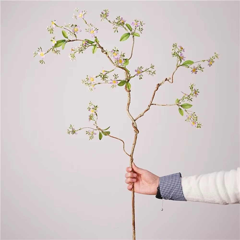 Petites Branches de Chrysanthèmes Sauvages Artificiels Réalistes en Soie Écologique