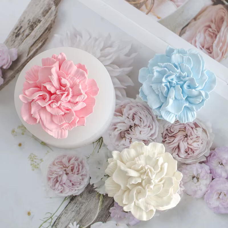 Bougie de gypse d'aromathérapie de fleur d'oeillet