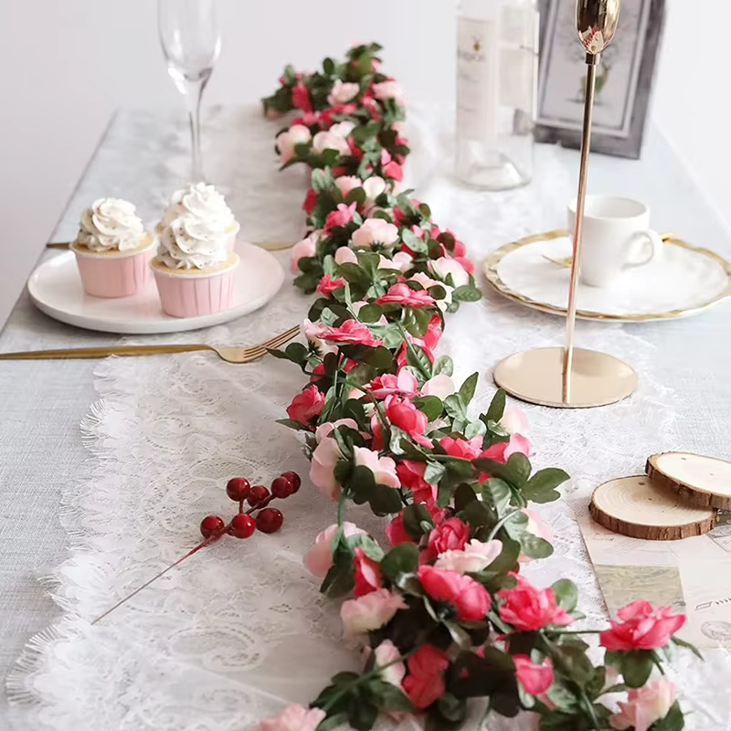 Fleurs artificielles de roses de 240 cm pour la décoration de mariage