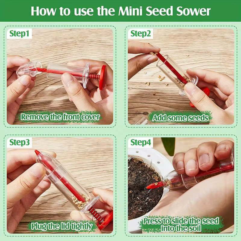 Mini planteur de semis pour les cadres de plantes, réglable, déterminer la fleur, seringue enge, distributeur de semis, outils de semis de jardin