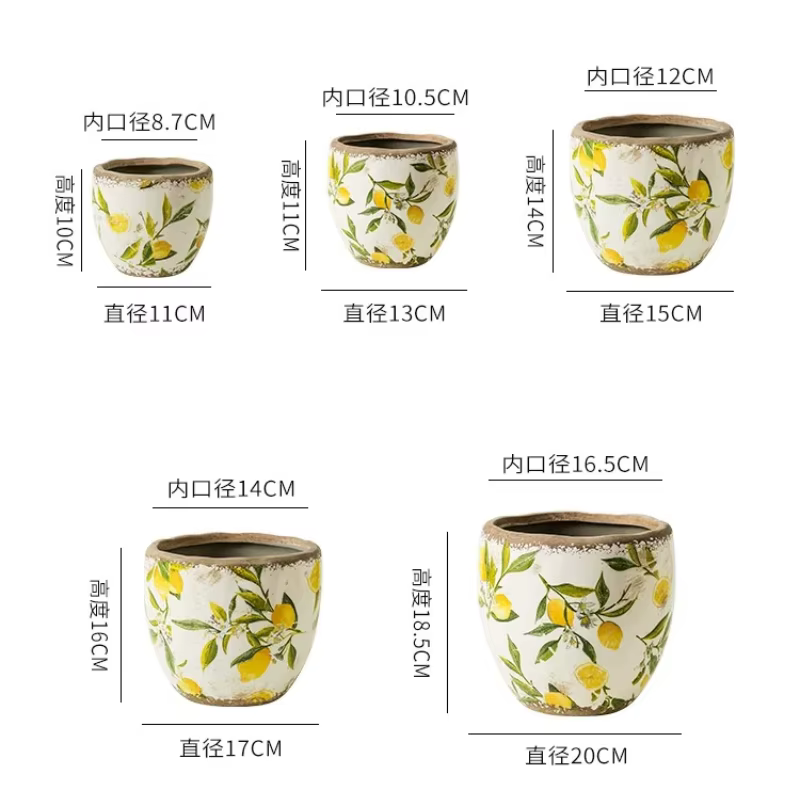 Pots à fleurs en céramique vintage nordiques