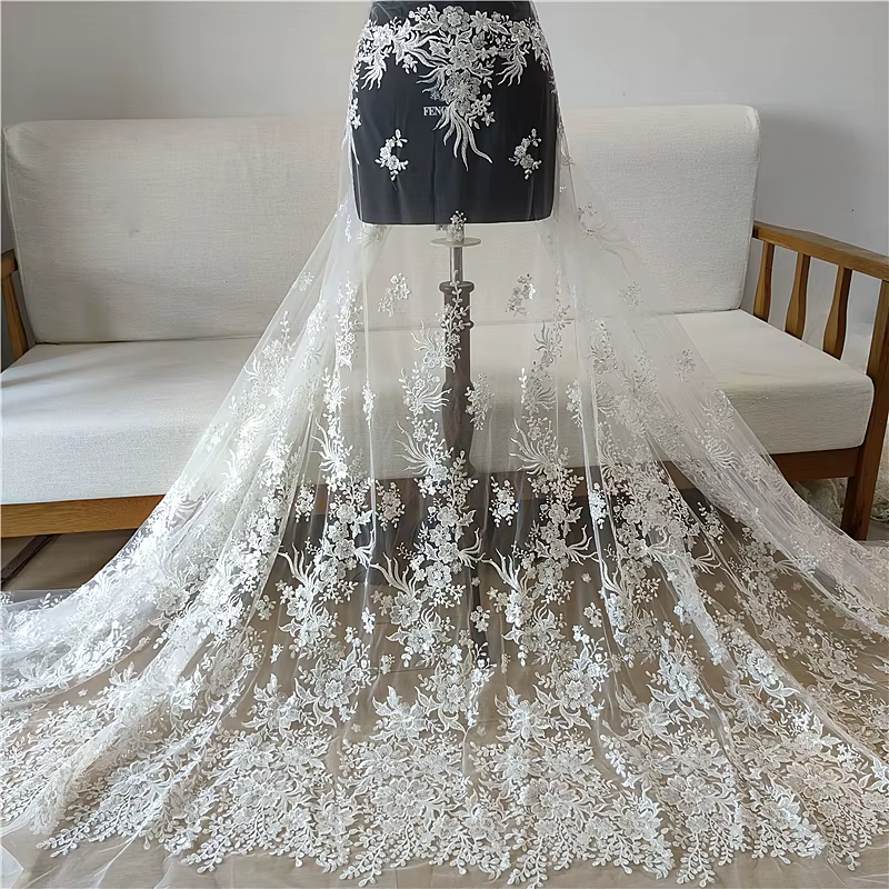 Tissu en Dentelle Florale pour Patients