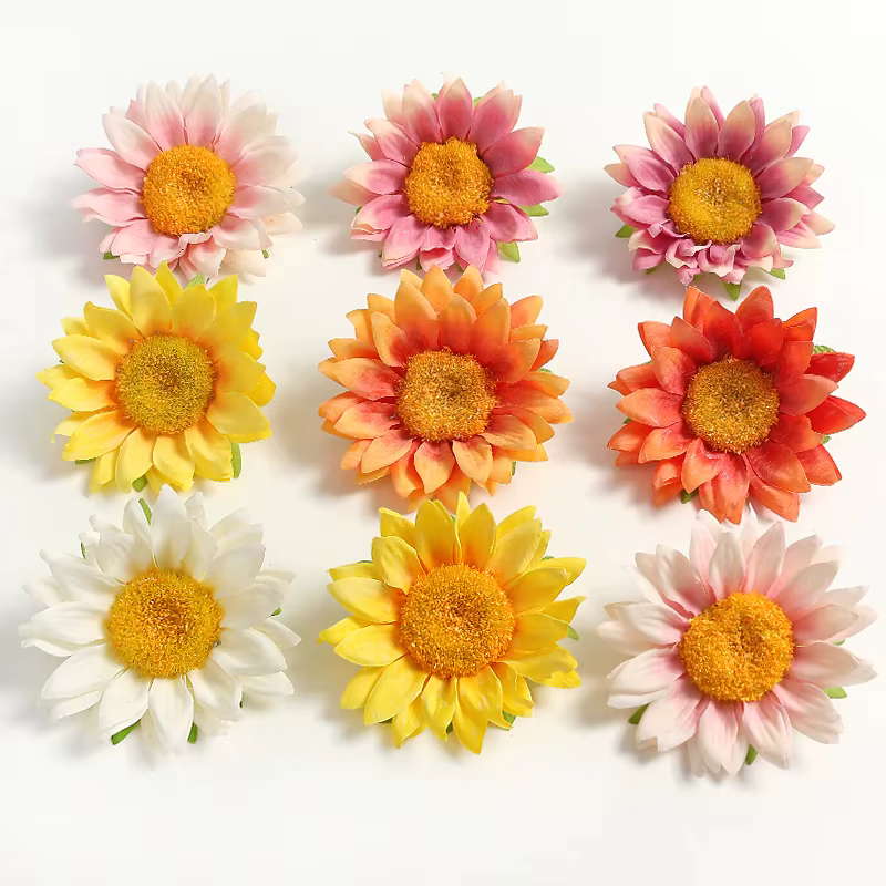 Têtes de fleurs artificielles de tournesol