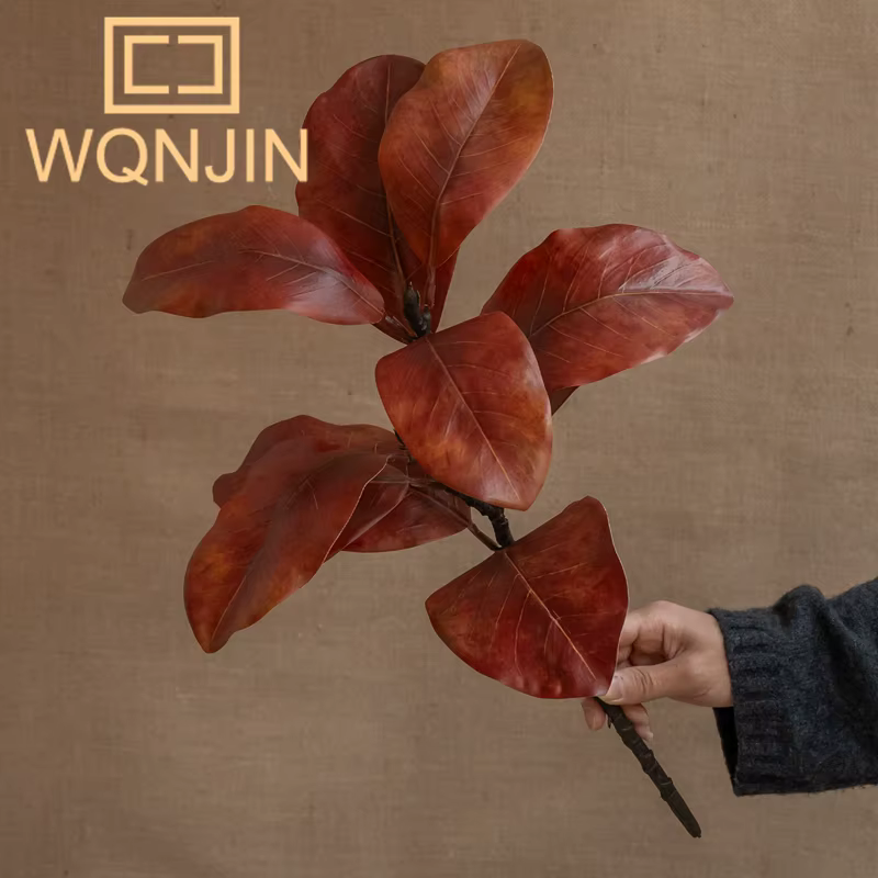 1 pièce Plante artificielle feuille de magnolia