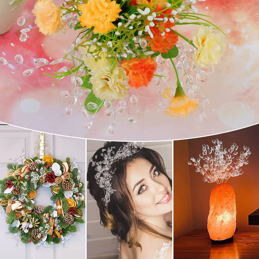 5/10pcs Fleur Artificielle Acrylique Gouttelette D'eau À La Main De Noël Halloween Chambre Décor Mariage Mariée Bouquet En Épingle À Cheveux BRICOLAGE Cadeaux