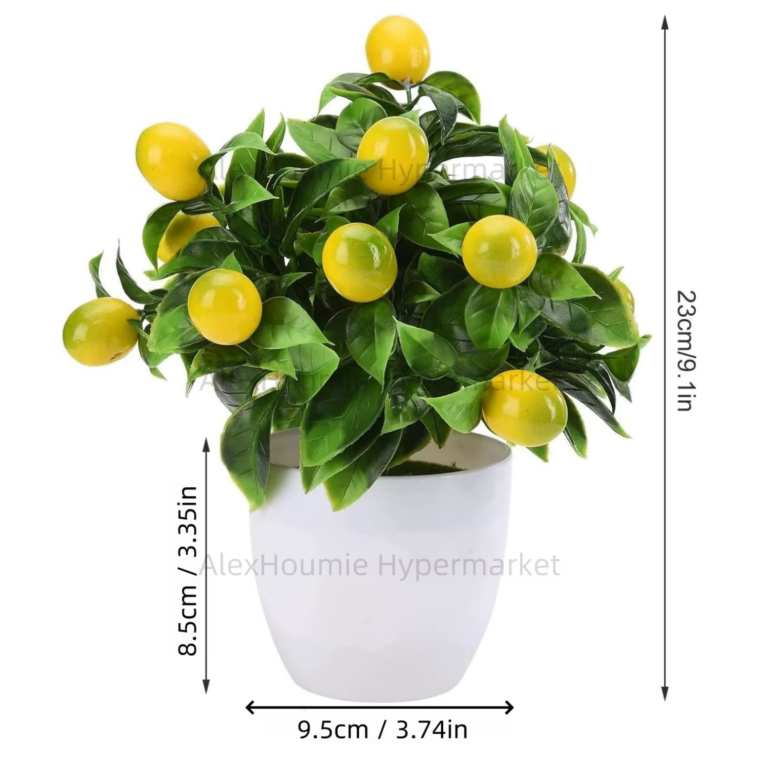 Décor d'arbre à citron artificiel