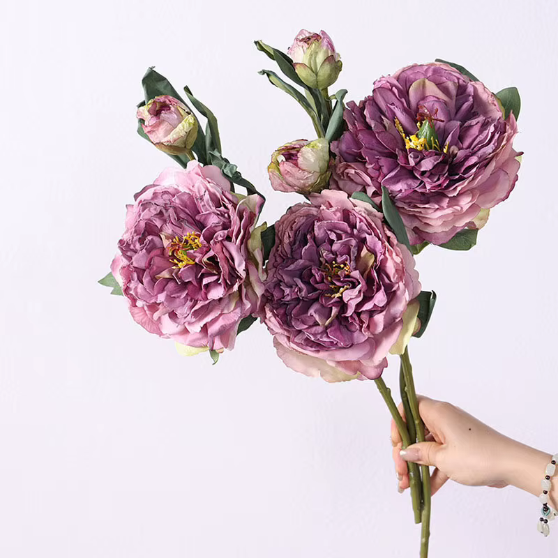 Fleurs artificielles pivoine Rose fleurs en soie pour mariage bureau salle fête maison Bouquet faux arrangements de fleurs Table décor à la maison