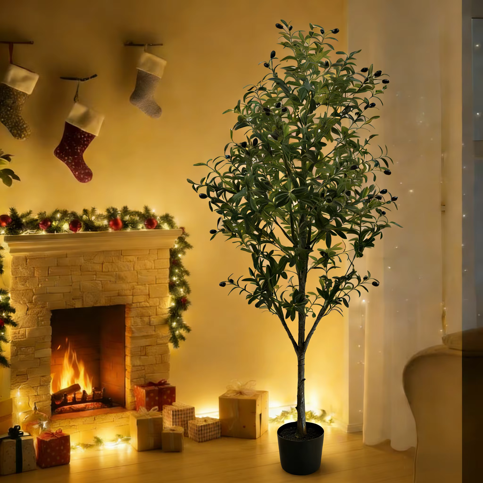 Olivier artificiel en pot de 180 cm (70 pouces)