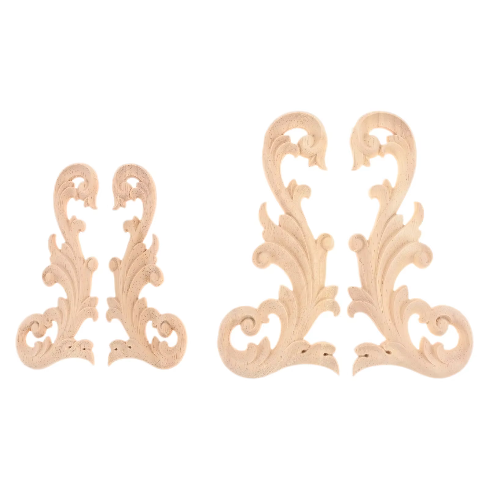 2 pièces Floral bois Applique coin Onlay bricolage