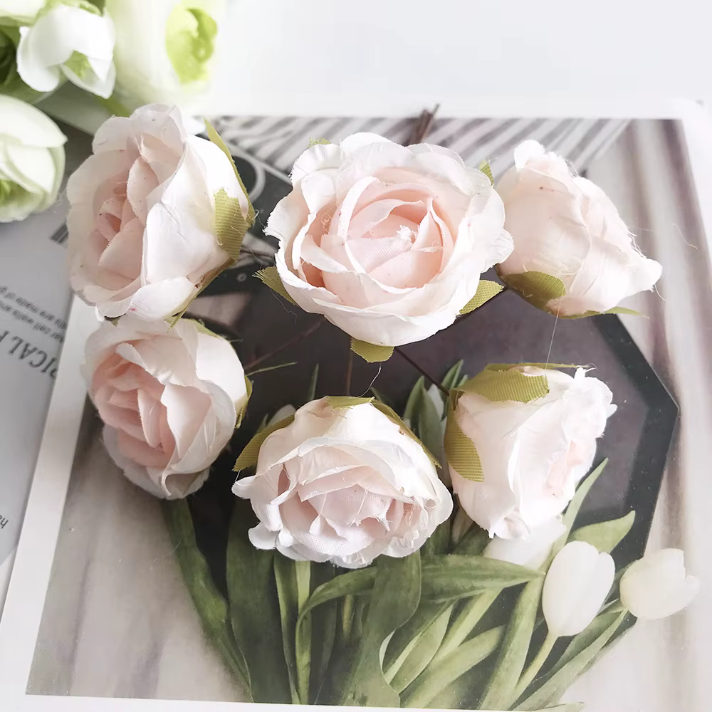Roses thé rétro en rayonne de style européen