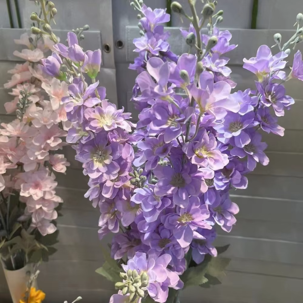 Nouvelles Grandes Fleurs Artificielles de Delphinium à 2 Branches