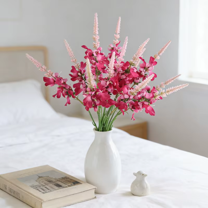 Herbe artificielle de lavande de 16,5 pouces pour la décoration intérieure et extérieure, mariages, hôtels, centres commerciaux, vitrines et accessoires de photographie