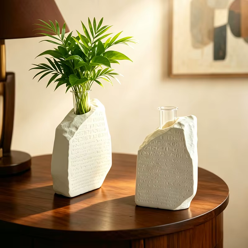 Vase en résine inspiré de la pierre de Rosette