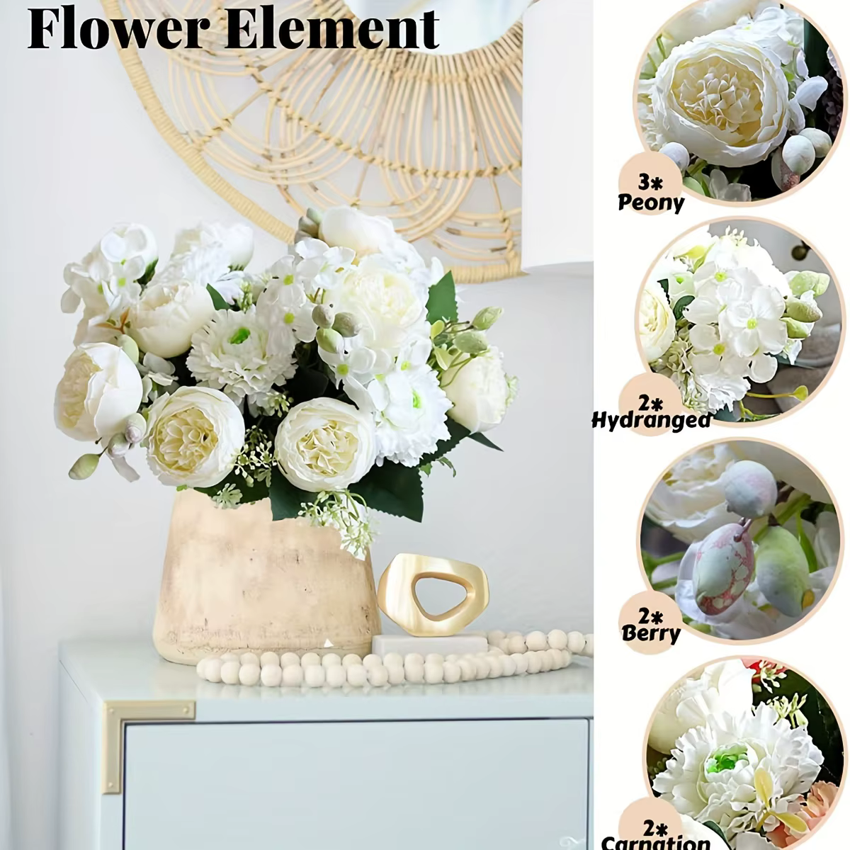 Bouquet de roses artificielles Venus