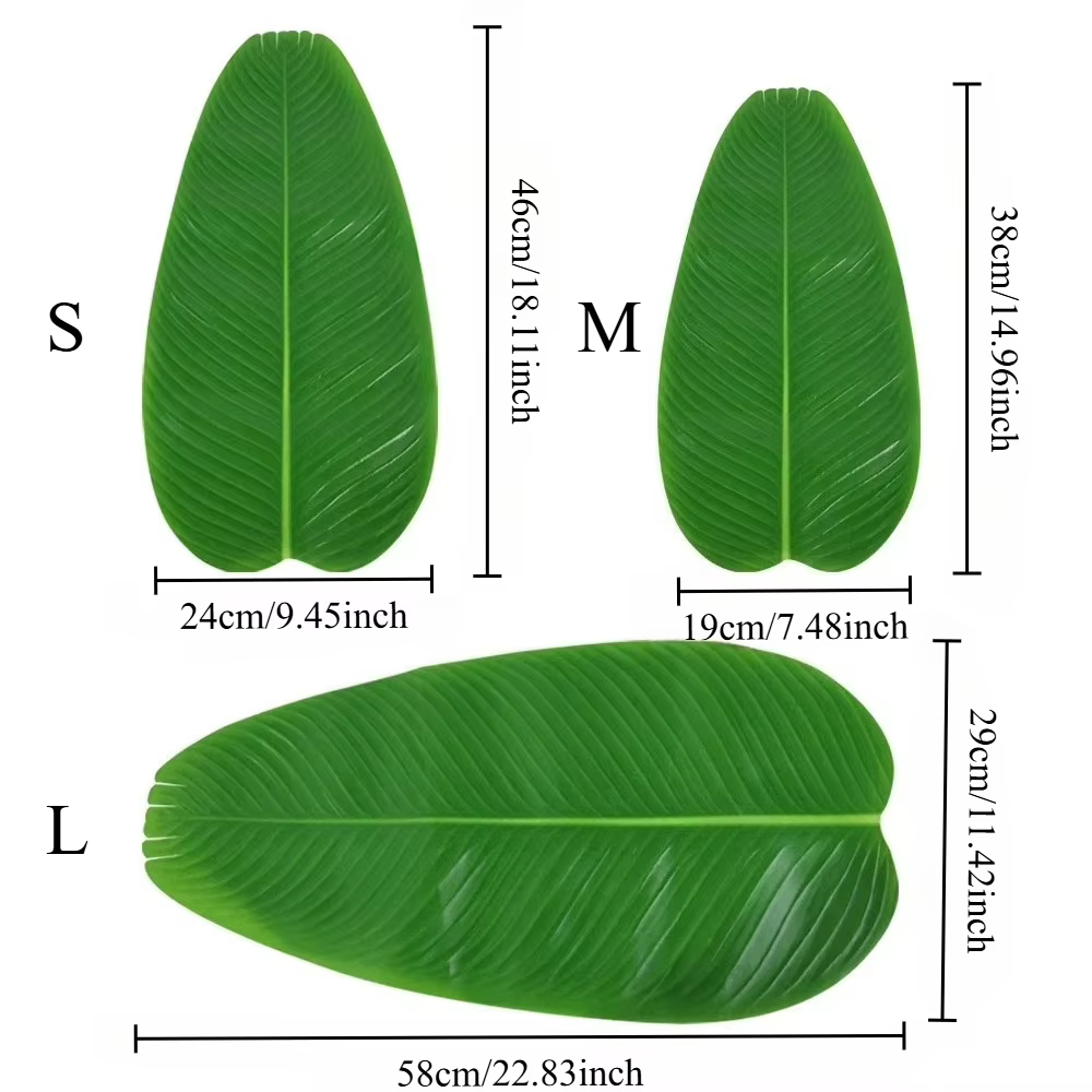 Feuilles de bananier artificielles pour décoration de table