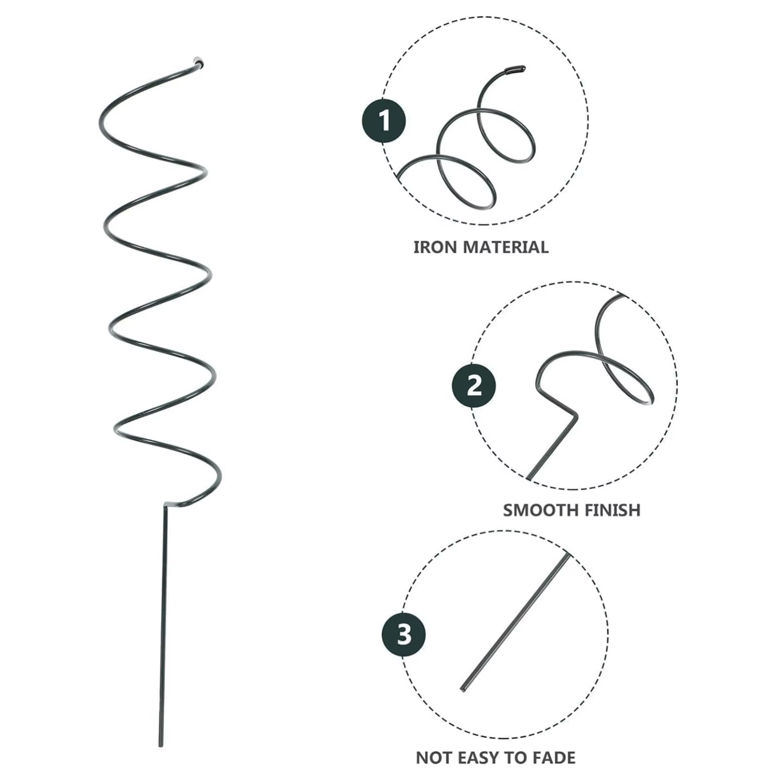 Poteau droit pour plantes et Support d'escalade en spirale