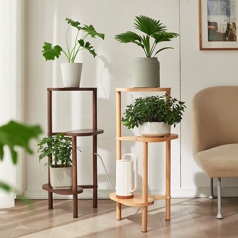 Support pour plantes d'intérieur en bois massif