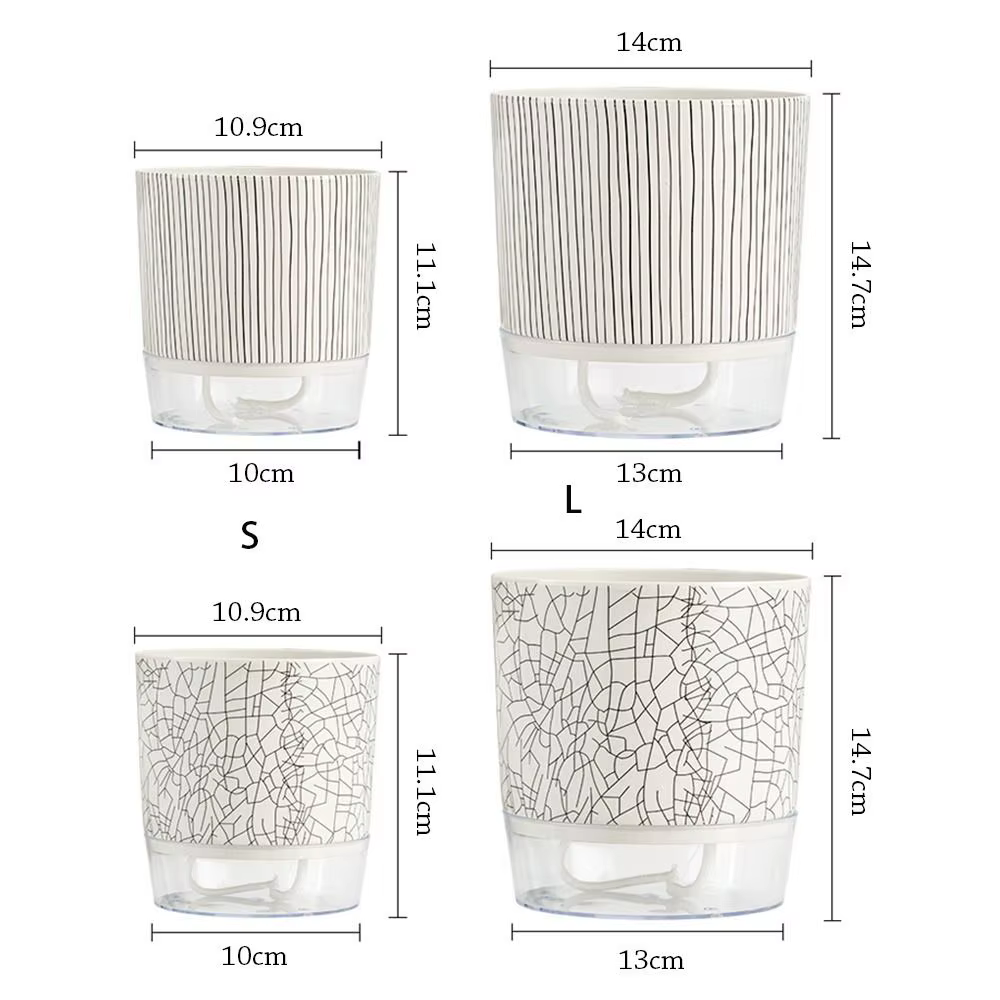 Pot de plantes transparent auto-arrosant