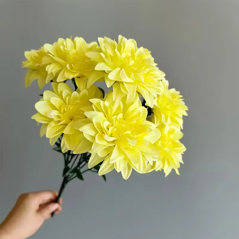 Bouquet de Dahlia artificielles à 7 têtes