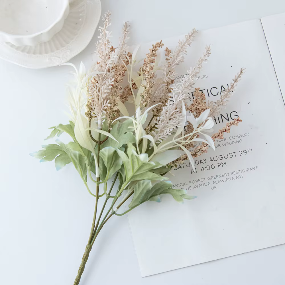 1pc plantes artificielles lavande gypsophile fleurs Bouquet PE fête de mariage maison chambre Table décor bricolage couronnes Arrangement Floral