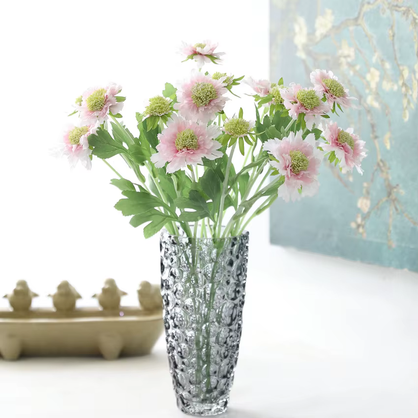 1 pièces fleurs artificielles Scabiosa Pincushion fleur branche décor à la maison décoration de jardin F1408
