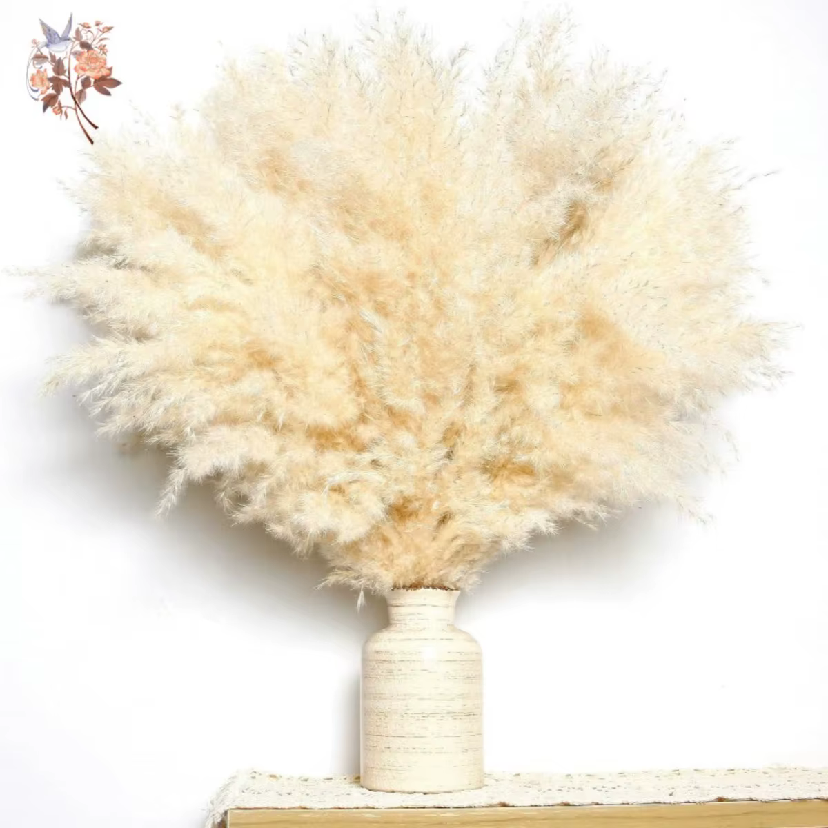 Bouquet de Fleurs de Pampas Sèches Naturelles pour Décoration de Noël