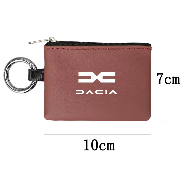 Accessoires de voiture en cuir clé portefeuille carte sac emblème porte-clés pochette pour Dacia Bigster printemps Duster Sandero Jogger Dokker Lodgy RS