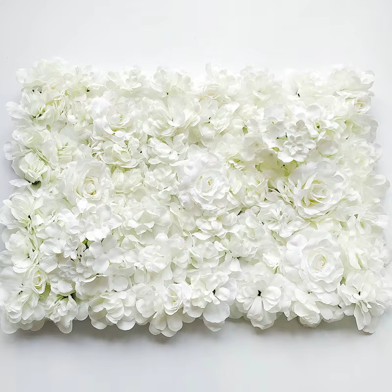 Mur de fleurs artificielles blanches pour décoration de noël