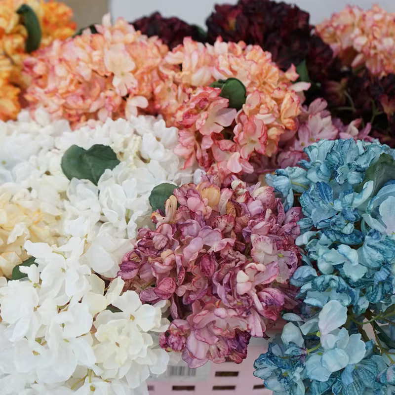 Branche d'hortensia artificielle rétro européenne