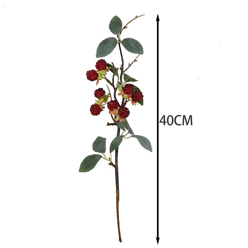 Branche artificielle de mûre rouge de 40 cm