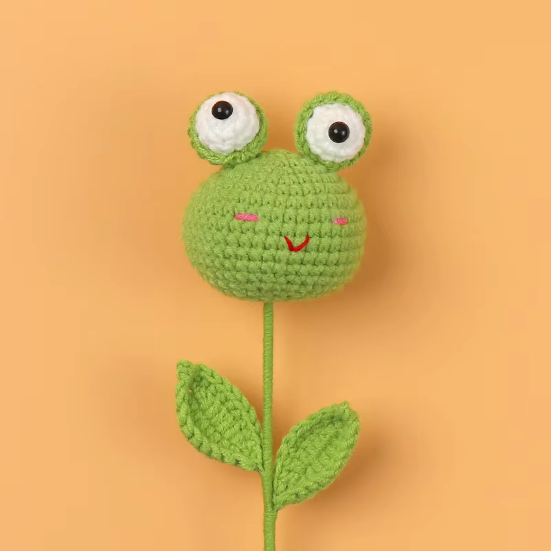 Bouquet de fleurs artificielles au crochet en forme d'animaux