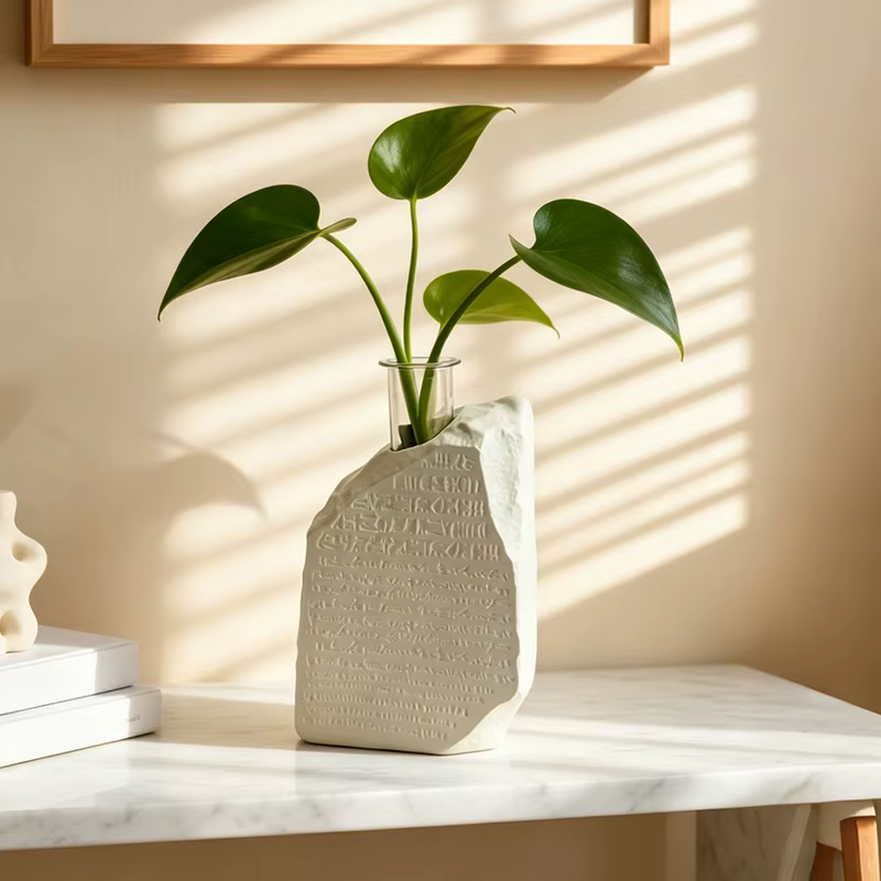 Vase en résine inspiré de la pierre de Rosette