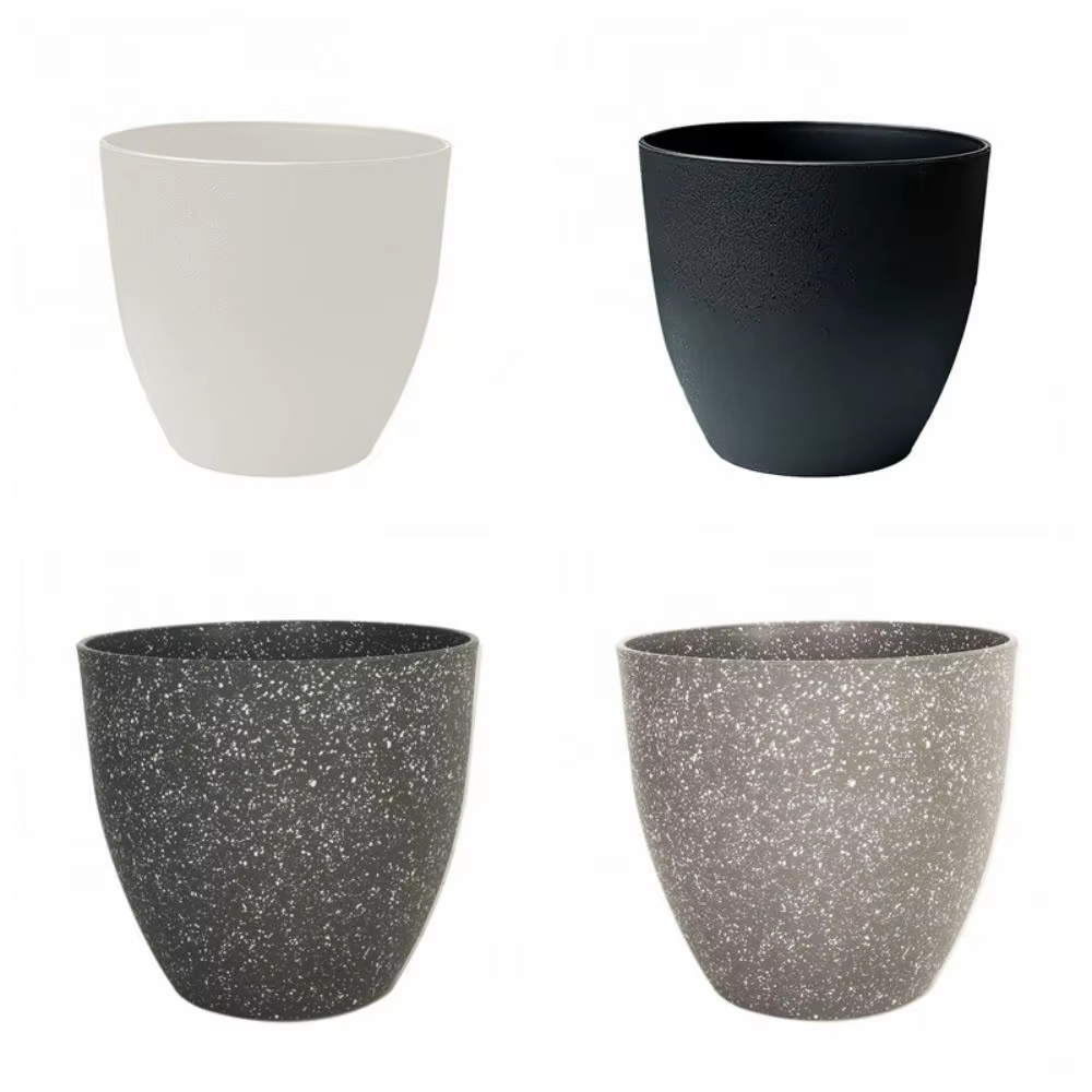 Pots de fleurs en pierre d'imitation givrée