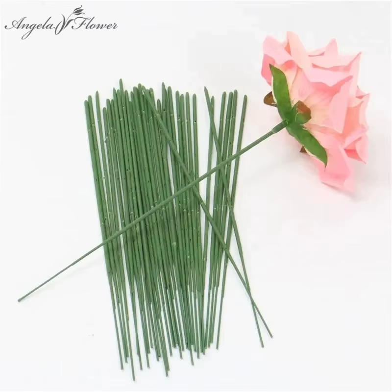 Tige de fleur verte pour têtes florales de mariage, matériel de bricolage, accessoires, 17cm, 25cm, 40cm, 200 pièces, 500 pièces, 1000 pièces, A4368