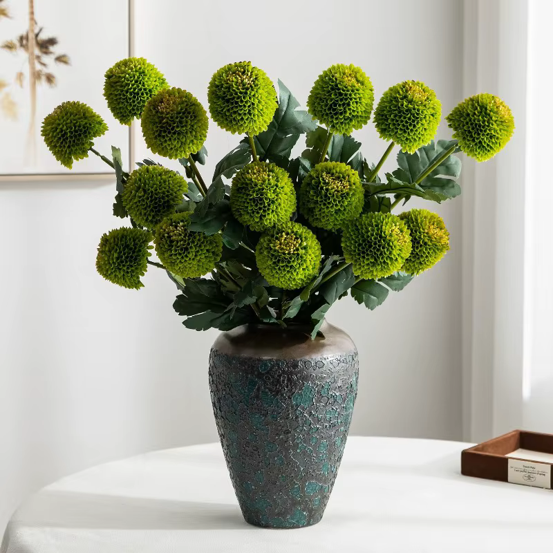 8 pièces de chrysanthèmes artificiels de septembre